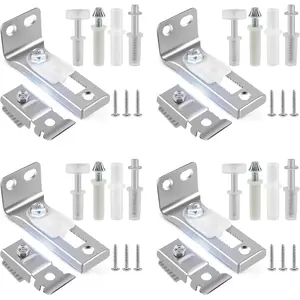 4Set Bifold Door Hardware Repair Kit, Bi-Fold Sliding Closet Doors Hardware Replacement, Include Top and Bottom Bracket, 7/8" Guides Wheel, 3/8" Pivot for Barn Door Folding Pocket Door Accordion Door