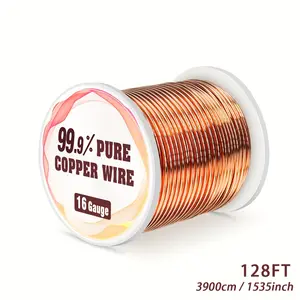 10.9 Yard 16 Gauge Pure Copper Wire, 16 AWG Pure Copper Wire, Solid Copper Wire Suitable for Gardening, Electrical Cultivation, Bonsai, Jewelry Making Bead Craft Pure Bare Copper Wire Spool