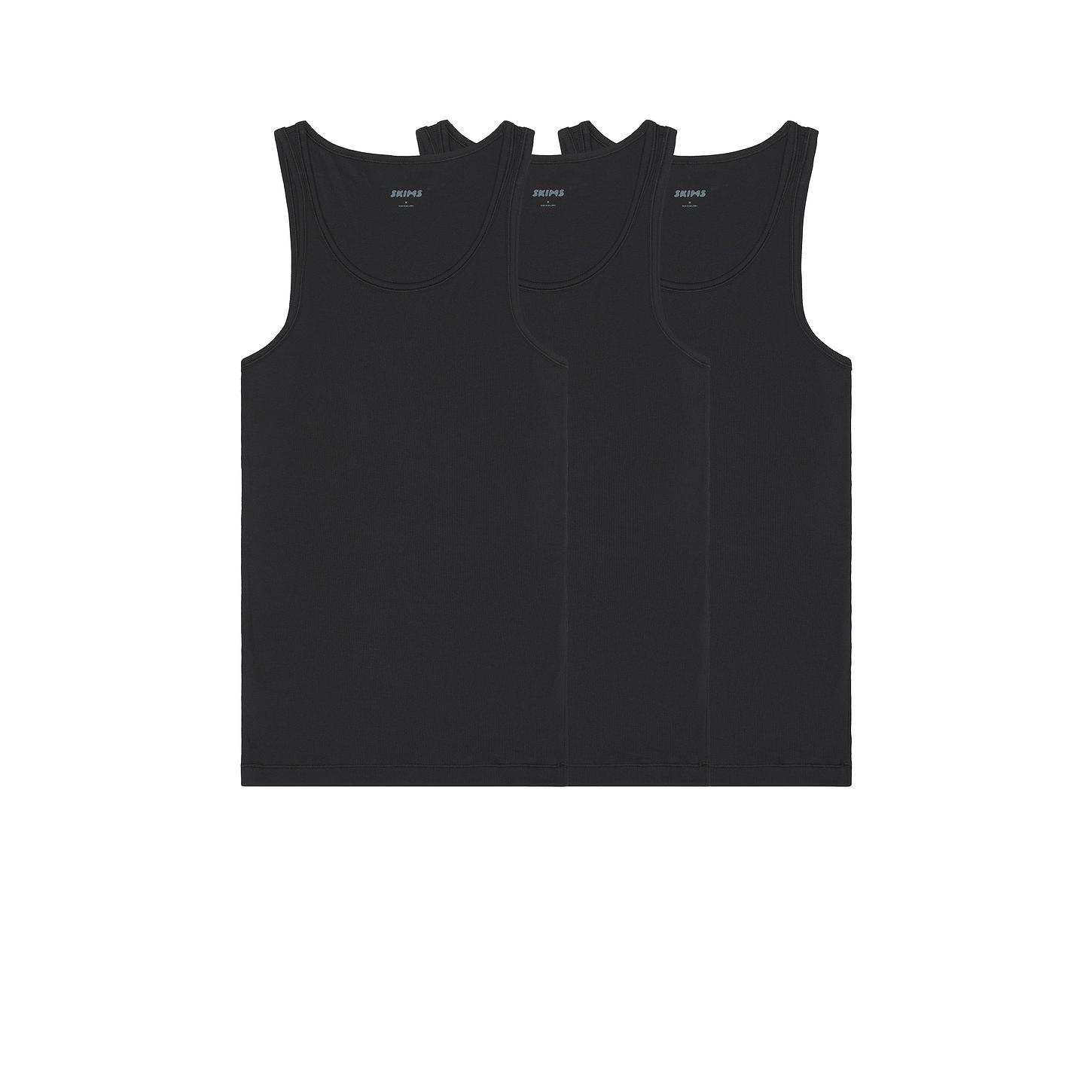 SKIMS Cotton Rib Tank 3-Pack in Onyx
