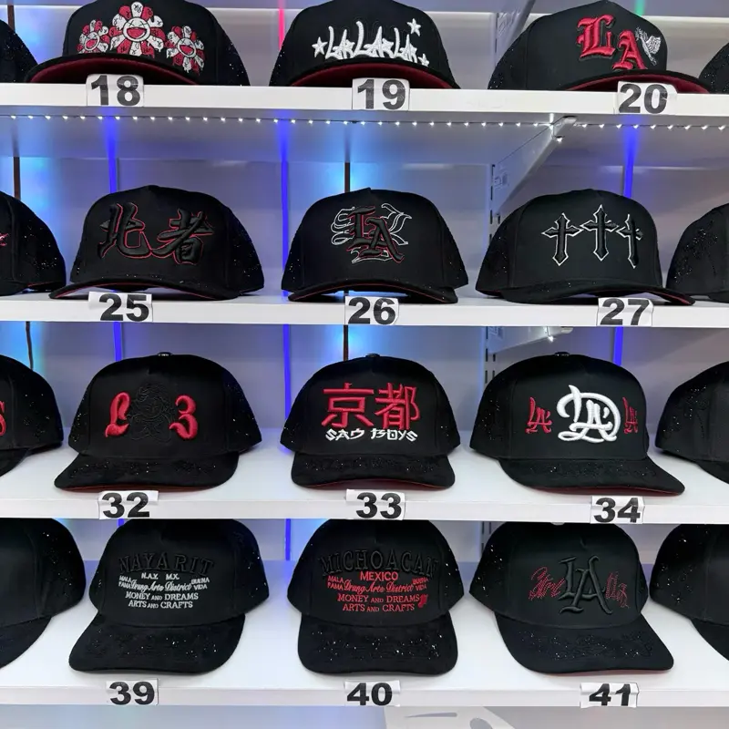 Hatzun Premium Rhinestone Hat | Gorra con Pedrería Bordado 3D, Suede Brim, Adjustable Snapback