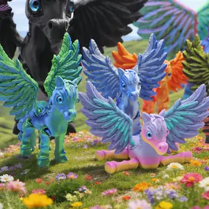 3D Printed Pegasus Statue with Wings and Realistic Eyes, Creative Artwork, Collectible Figurine, Desktop Decoration, Holiday Gift, Birthday Present