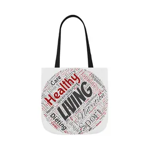 Healthy Living Canvas Tote Bag: Fitness, Nutrition, Sport