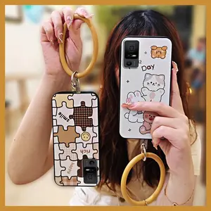 Back Cover Cartoon Phone Case For TCL 40XE 5G/40X 5G/40NxtPaper 5G Soft Case Personality Ring Cute Anti-knock Protective Creative Youth heat dissipation Dirt-resistant Bracelet