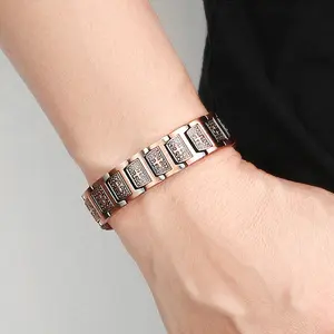 Pure Copper Bracelet,Cross Design, Hypoallergenic for Wellness and Health,Gift  to Yourself, Father, Husband, Magnetic Field Therapy Jewelry