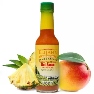 Elijah's Xtreme Pineapple Mango Habanero Hot Sauce, Mild Heat, Fresh Tropical Fruit Blend with Roasted Yellow Habanero, Vegan, Non GMO, 5 oz Bottle