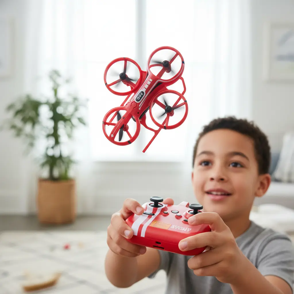 Stealth Stunt Mini RC Drone with Remote Controller, Red/White Color Option