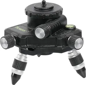 Huepar Laser Level Adapter for Laser Level Tripod Connector, 360 Degree Swivel Base, 1/4 Inch Thread Mount, Level Bubble, Micro Adjustment Fine Turn Pivot Base AT2