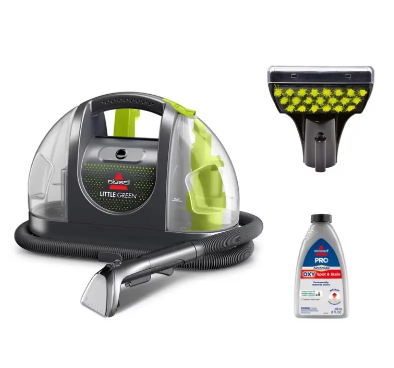 BISSELL Little Green Portable Deep Cleaner, for Carpet, Upholstery, and Auto, Lightweight, Strong Suction, Large Tank Capacity, 3369, Green