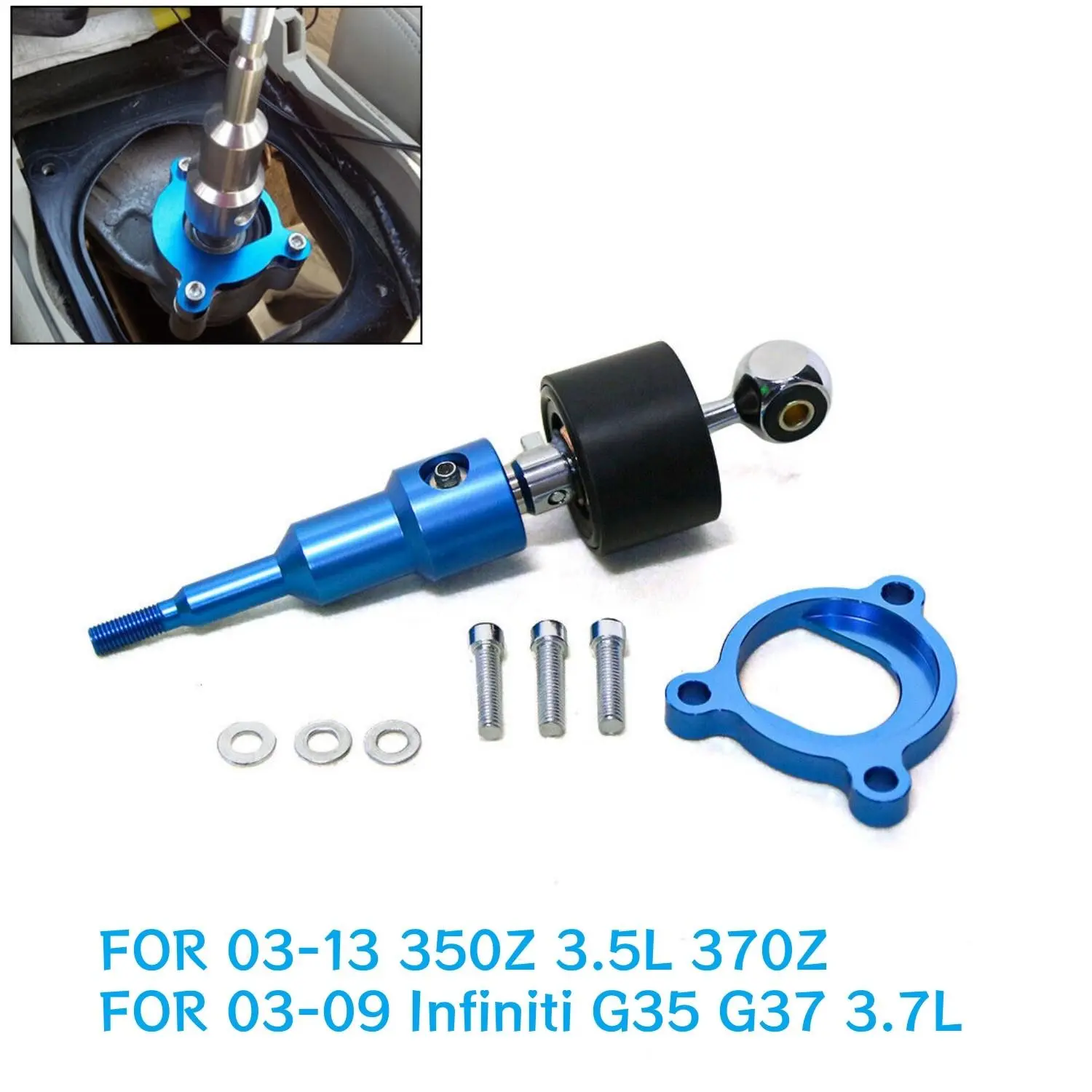 Billet Steel Short Throw Shifter Complete Kit for Motorsports, 03-13 Nissan 350Z/370Z Z33/Z34 & 03-09 Infiniti G35/37, Enables Quick Shifts