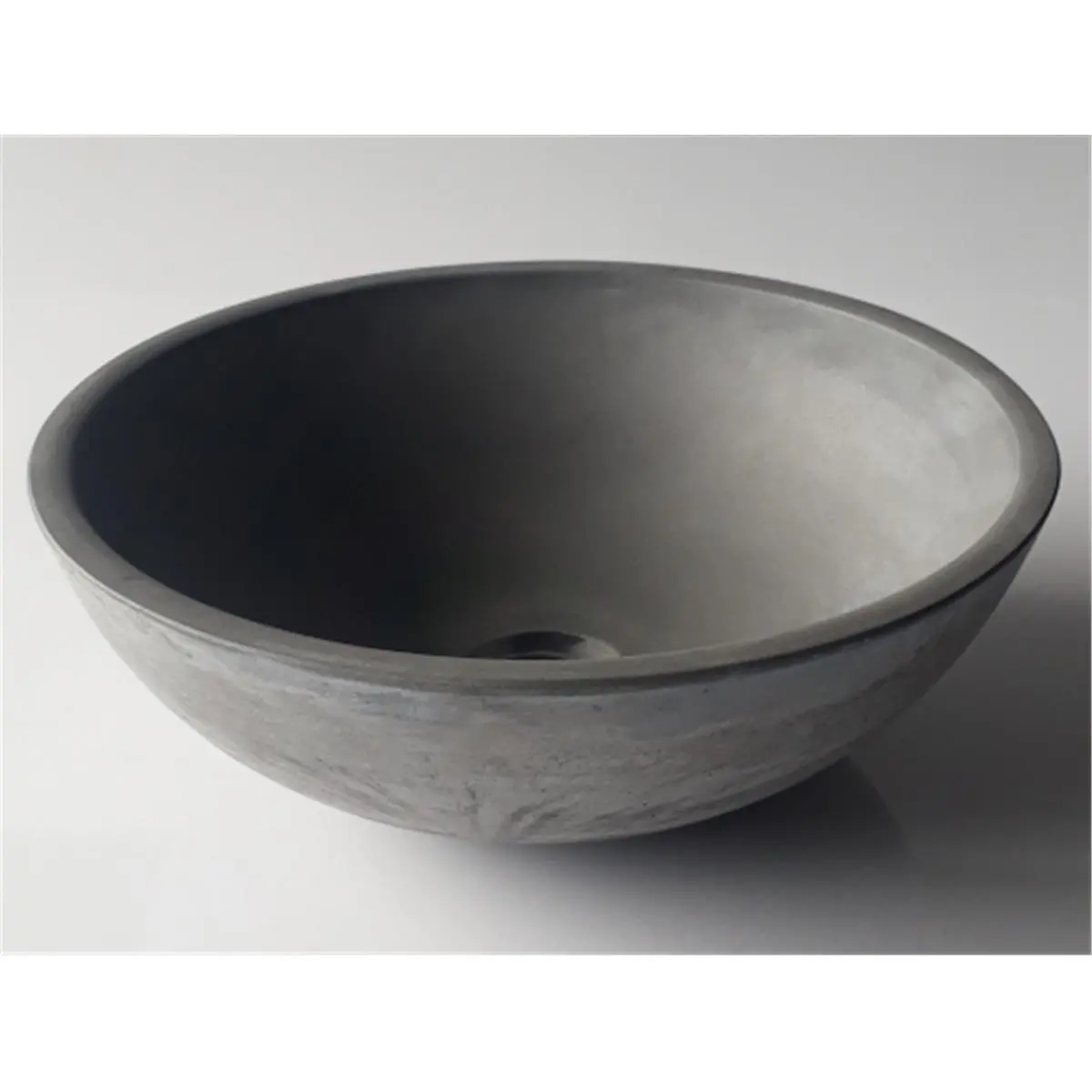 Eden Bath EB-N003DG 14 in. Small Industrial Concrete Round Vessel Sink - Dark Gray, 5.1 in. Height, Charcoal-Cream Natural Color, 13 lbs, Waterproof, for Bathrooms