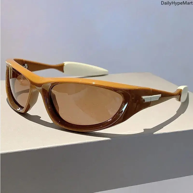 Y2K Futuristic Wrap Sunglasses, Retro Millennium Shades for Cycling & Streetwear