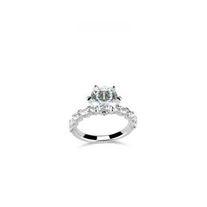 VAMERAY #32701 5 Carat Firework Round Brilliant Prong-Set Accent Ring