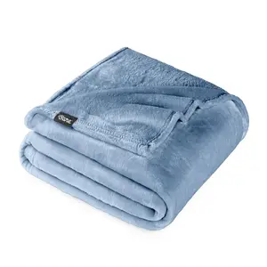 Microplush Fleece Bed Blanket by Bare Home - Throw, Coronet Blue