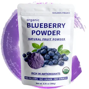 USDA Organic Blueberry Powder Unsweetened Natural Fruit Powder Rich in Antioxidants for Smoothies Baking & Drinks Beverage