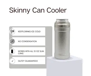 Chrome Ice Glitzy Skinny Can Cooler