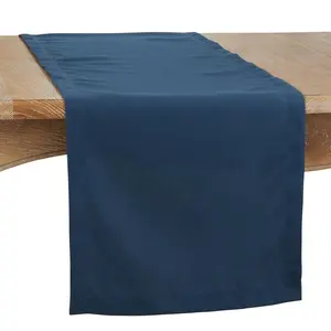 Saro  16 x 90 in. Casual Design Everyday Oblong Table Runner, Navy Blue
