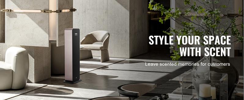 VEVOR Scent Air Machine, TikTokShopBlackFriday, 950ml Bluetooth Smart Cold Air Diffuser, 3000sq.ft Waterless Essential Oil Scent Air Diffuser, Floor Standing Aromatherapy Machine for Large Room, Office, No complimentary incense