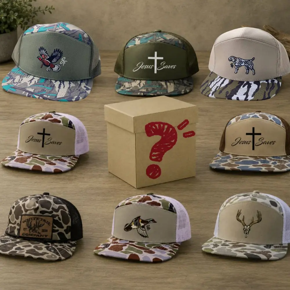 [HOT SUMMER DEALS ] One Hat Sent, Hunting Trucker Hat Collection, Jesus Saves Hat, Deer Skull Snapback, Duck Hunting Cap, Camo Mesh Back Flat Bill Hat