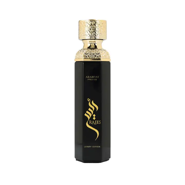 Arabiyat Prestige Raees Black Eau de Parfum, Long-Lasting Arabic Perfume, Aqua & Woody Unisex Fragrance with Smoky Incense Notes, 6.0 oz, Perfumes, 6 – 8.9 Fl Oz, Aqua Unisex Fragrance, Aromatic Citrus Woody, Signature Scent, Adults, Bottle, Single Item