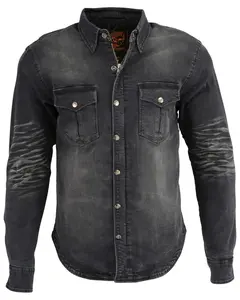 Milwaukee Leather Men's Performance Denim Biker Shirt - Mpm1620
