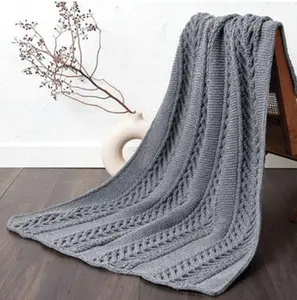 Ascending Braid Knit Blanket