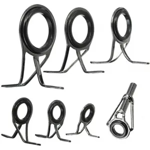 7pcs Set Mixed Sizes Fishing Rod Eyes Guides Line Rings Repair Kit