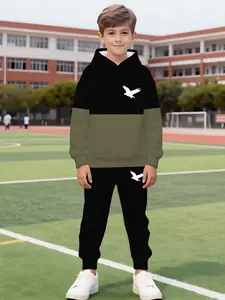 Boys' Value Two-Piece Set Spring & Fall Hooded Sweatshirt and Pants, Medium to Large Kids, Comfortable and Stylish