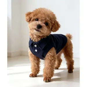 1pc  New Spring Summer Embroidered Polo Vest for Cats & Dogs – Simple Solid Color, Soft Breathable Lightweight Fabric, Casual Daily Wear, Outdoor Walking Clothes, Easy On/Off, Machine Washable, Fade-Resistant, Full Motion for Small Medium Pets,Easy On/Off