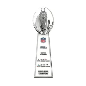 High-End American Football Trophy Replica Collectible, Confirm Team Choice Before Ordering, Perfect for Sports Enthusiasts