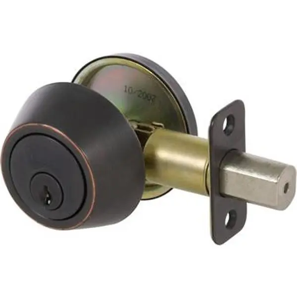 Callan KA2007 Round Single Cylinder Deadbolt Lock, Grade 3, Edged Bronze Hardware, 2-3/4 in. Cylinder, 200,000 Cycle Count, Thumb Turn, Combination Screws, Wood/Metal Door Compatibility, Safety & Ease of Use, Traditional-Functional Decor Fit, Home Securit