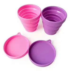 1pc 5.07oz Silicone Folding Cup, Outdoor Portable Retractable Water Cup, Fall-resistant High-temperature Silicone Cup