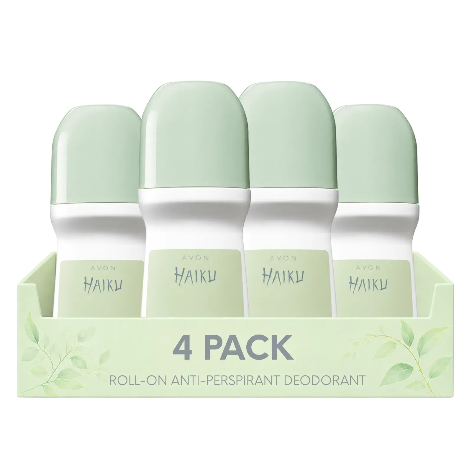 Haiku Roll-On Anti-Perspirant Deodorant for Women Pack of 4 (2.6 fl oz / 75ml Each) | 24-Hour Odor Protection | Japanese Yuzu & Muguet