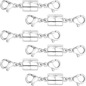 OHINGLT Magnetic Necklace Clasps and Closures with Double Lobster, Extra Strong Bracelet & Necklace Extender for Women, Magnet Jewelry Clasp Converter for Seniors