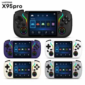 LASTEND X95pro Retro Handheld Game Console, Android 9.0 Portable Gaming Device with 3.5-inch IPS Screen, Built-in Emulators, WiFi, RGB Joysticks, Rechargeable Handheld Game Player Colorful Protection