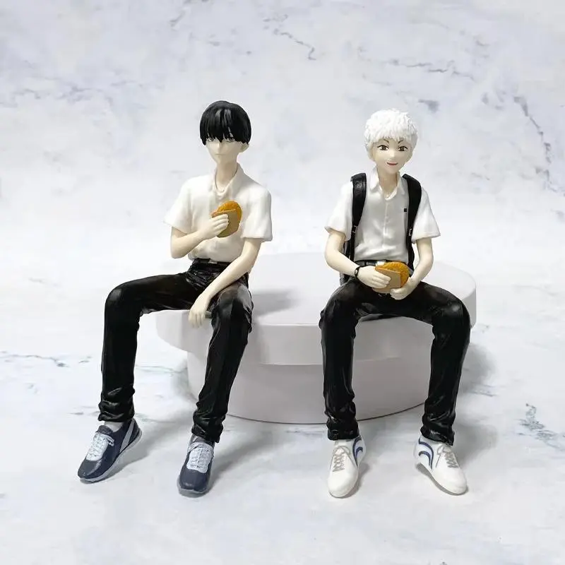 New 2026 Anime Yoshiki Tsujinaka and Hikaru Indo Figures Sitting Pose Model Ornament Action The Summer Hikaru Died Figure Yoshiki & Hikaru Size 14 cm Height