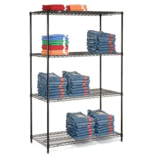 Global Industries 711065 Nexel Expandable Black Epoxy Steel Wire Shelving Organiser, 54 in x 14 in x 74 in Storage Rack for Home Supplies
