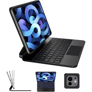 Floating Cantilever Keyboard Case for iPad Air 10.9''(4th/5th) 11''(M2/M3) & iPad Pro 11'' (2th/3th/4th Gen) – Portable Magic-Style Trackpad Case with Ergonomic Typing, Tablet Keyboard