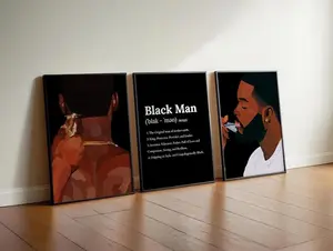 Black HypeBeast Wall Art; Men Room Decor  Set 3
