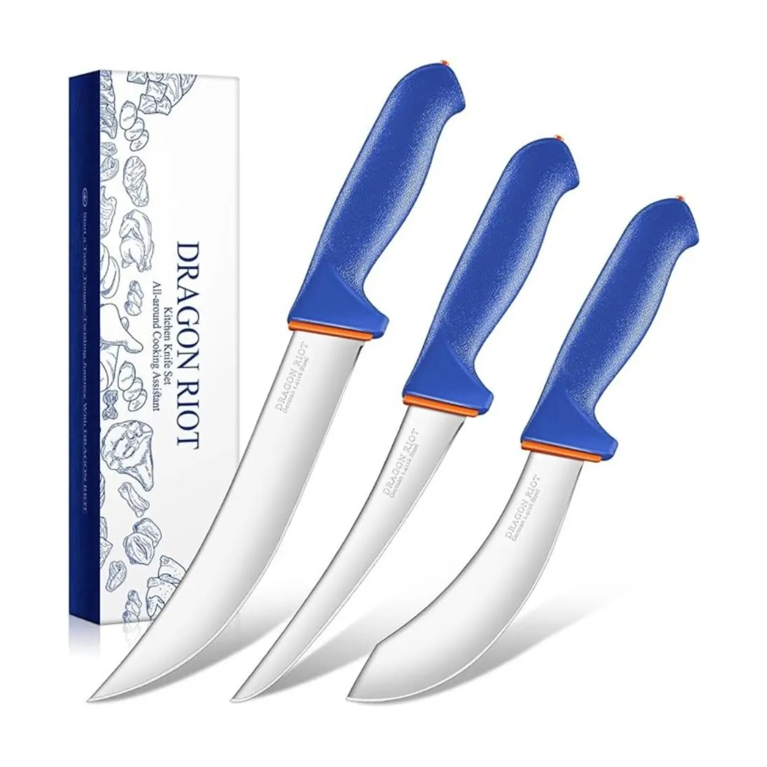 【Deals for You】 DRAGON RIOT Butcher Knife Set Trimming Set Kitchen Knife for Meat Great Christmas Gift 【Deals for You】 DRAGON RIOT Butcher Knife Set Trimming Set Kitchen Knife for Meat Great Christmas Gift