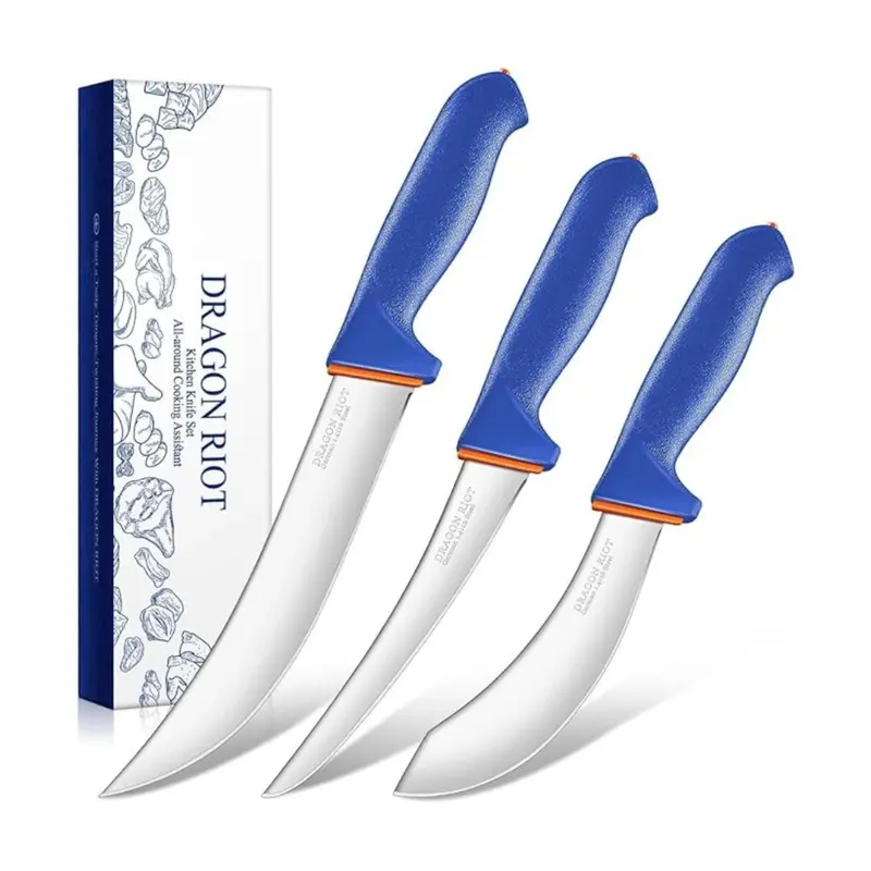 【Deals for You】 DRAGON RIOT Butcher Knife Set Trimming Set Kitchen Knife for Meat Great Christmas Gift