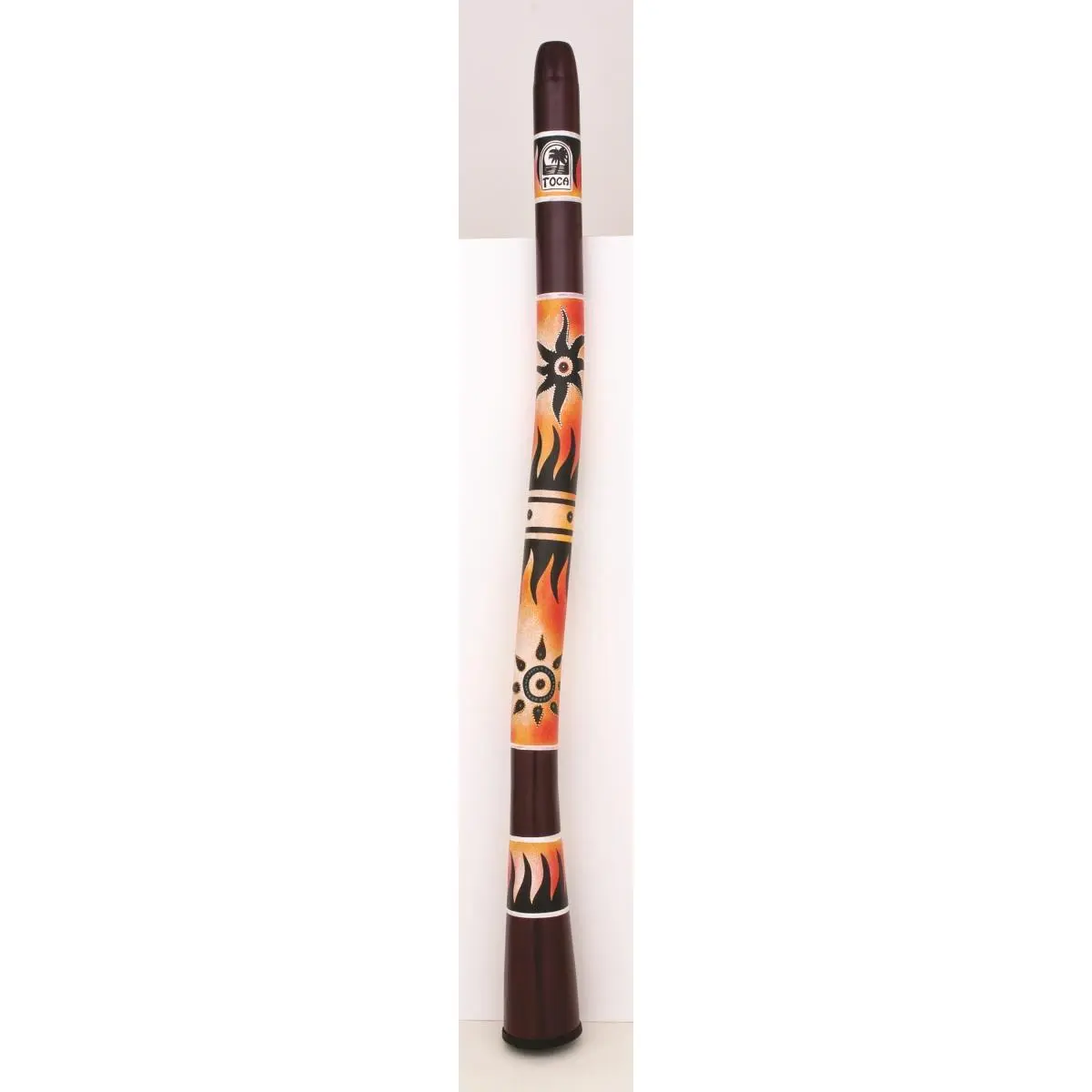 Toca Percussion Curved Didgeridoo with Tribal Sun Design, Musical Instrument for Drum Circles, Rhythm Bands