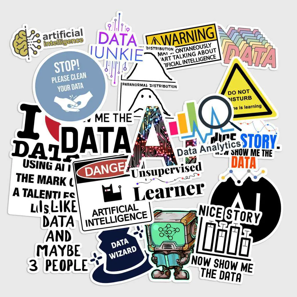Future Computer Science Stickers Sticker Pack 20 pcs AI Technology Stickers, Artificial Intelligence ...
