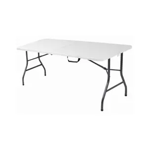 212 MAIN Deluxe Folding Table - 30x72 in Resin Top, White Indoor Furniture, Lightweight Outdoor Option, Patio Dining Solution, Foldable Portable Convenience, Lightweight Outdoor Table, Patio Dining Table