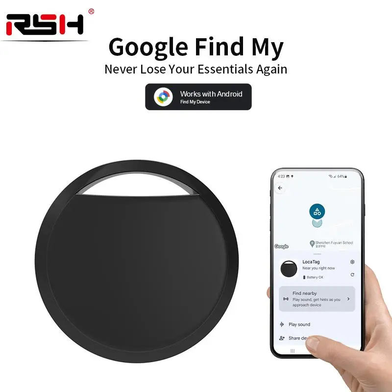 Smart Tracker Tag for Keys and Pets, Smart Tracking Tag, Wireless Key Finder, Wireless Battery-powered Anti-lost Tracker, Compatible with Android Find My Device
