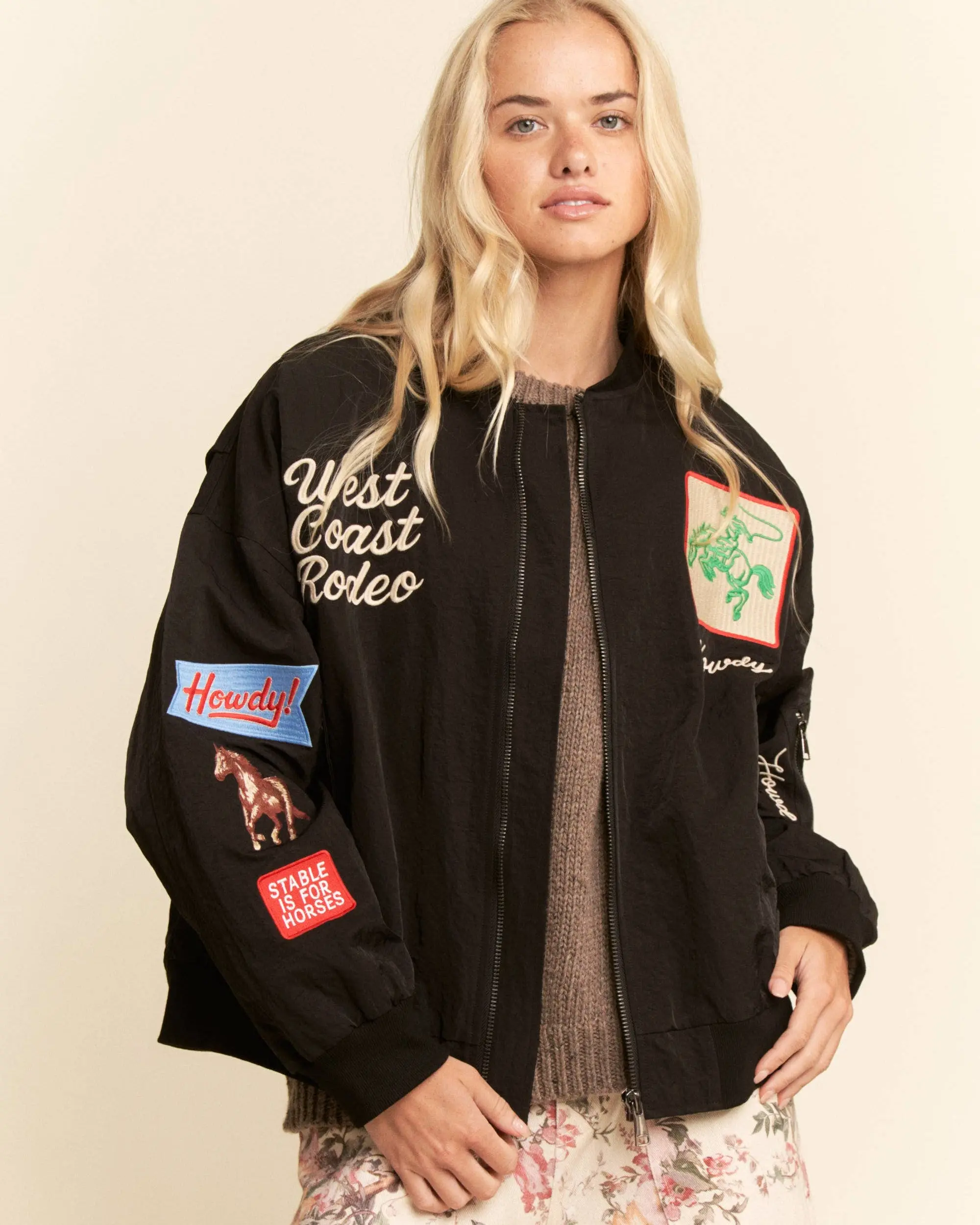 Rodeo Horse Embroidered Bomber Jacket