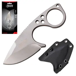 Elite Tactical Teardrop 2.25" Mini Fixed Blade Knife, 5" Overall Includes Kydex Sheath with Multi-Position Clip and Breakaway Chain. ET-FIX011CS