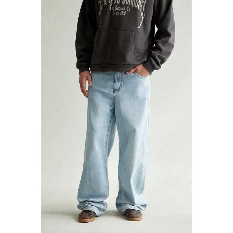Pacsun Men's Blake Extreme Baggy Jeans Drawstring Light Indigo