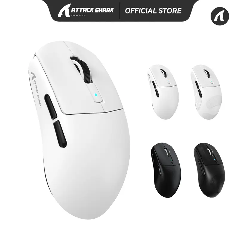 ATTACK SHARK R6 Ultralight 39g Wireless 8K PAW3950MAX Gaming Mouse 39g SUPERLIGHT Mouse, PixArt PAW3950MAX Gaming Sensor, Nordic 52840 Chip, DPI up to 42000, 8000Hz Polling Rate, Ice-feeling Coating
