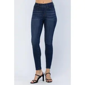 Judy Blue High Waist Skinny Pull-On Medium Blue Jeans