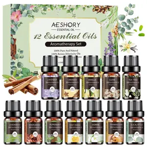 AESHORY Woody Essential Oils Set 12x5ML Aromatherapy Kit for Diffuser Humidifier Massage Soap Candle Making Natural Plant-Based Fragrance Oils Ideal Gifts
